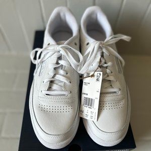 White Leather Reebok shoes- NWT